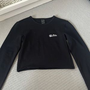 iets frans Black Longsleeve Crop
